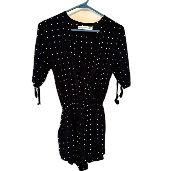 Faithfull The Brand Polka Dot Wrap Romper XS - Image 6