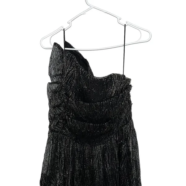La Maison Talulah Starcrossed Lover Black Gold Metallic High Low Gown L - Image 8