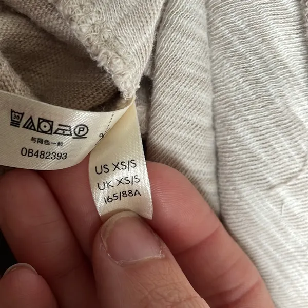 Free People Beach Cowl Neck Pullover Womens XS/S Oatmeal Space‎ Dye Cotton OB482393 - Image 8