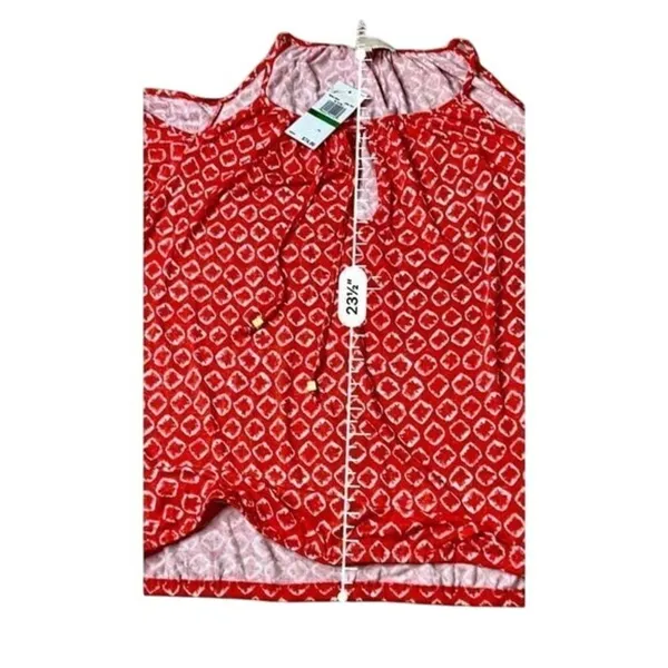 Michael Kors Orange‎ Red Open Shoulder Keyhole Blouse LARGE Bohemian NWT - Image 6