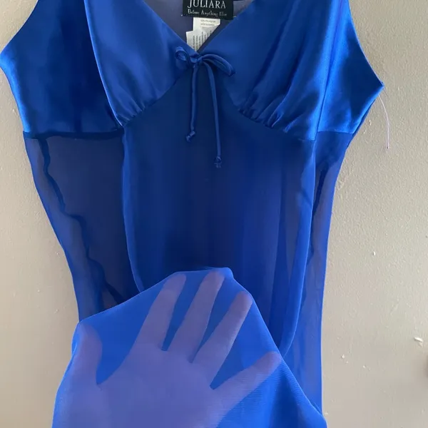 Vintage Juliara Blue Babydoll Lace Lingerie Mesh Women's Size Medium A11 - Image 7