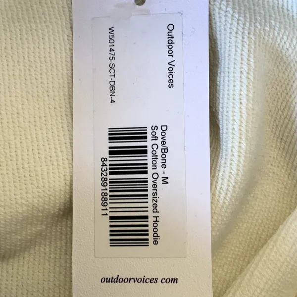 NWT Outdoor‎ Voices Soft Cotton Oversized Hoodie in Dove/Bone - Image 9
