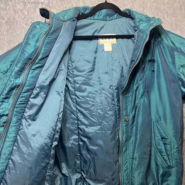 Vintage IZZI Outerwear Puffer Coat Insulated‎ Winter Jacket Teal M 80s 90s - Image 9