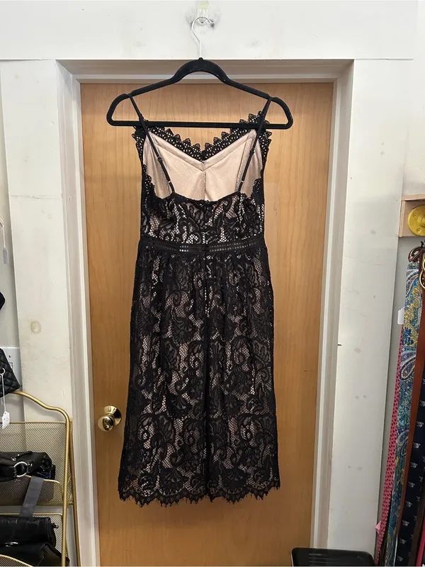 Altar’d State Black Lace A Line Dress with Adjustable Spaghetti Straps - size M - Image 3