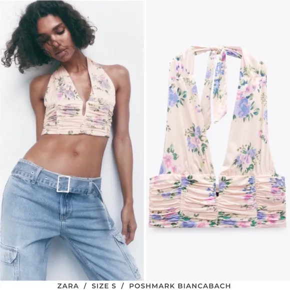 ZARA NWT •  Floral Halter Top - Image 2