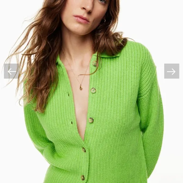 Aritzia Wilfred Claudette Cardigan collared merino wool in‎ cucamelon green XXs - Image 3