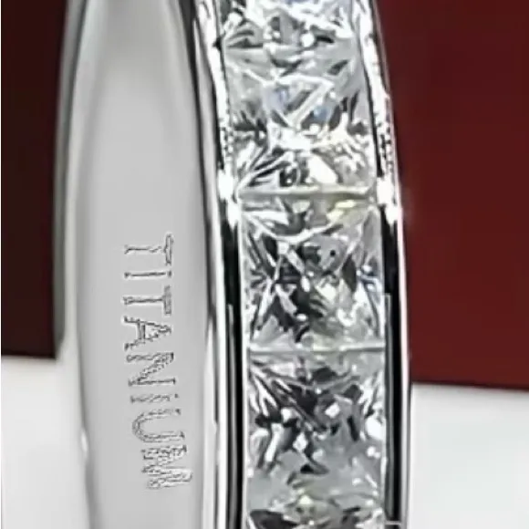 Women’s Luxury Collection Titanium Steel Cubic Zirconia Diamonds 4mm Band 6 - Image 4
