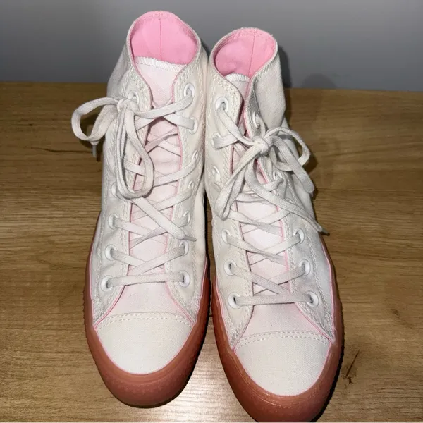 Women’s Chuck Taylor All Star Hi White‎ Cherry Blossom Rare Size 7.5 - Image 2