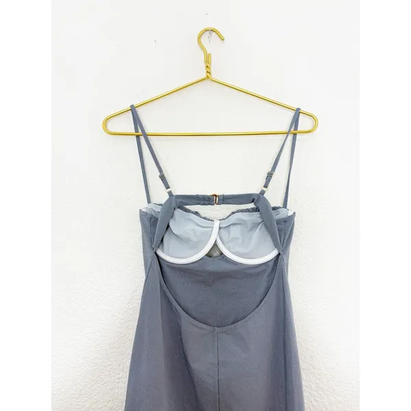 Montce Swim X Olivia Culpo Dark Denim Petal Long Slip Dress Size Medium - Image 12