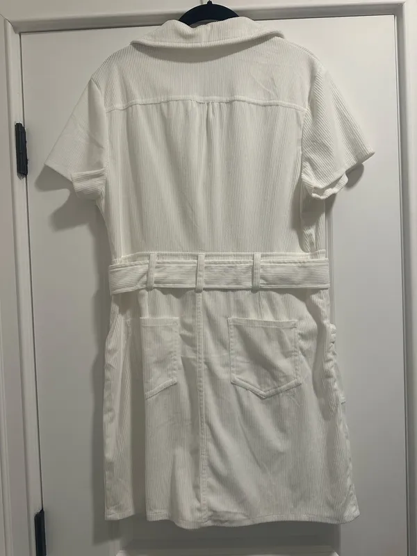 White Corduroy Mini Dress - Image 4