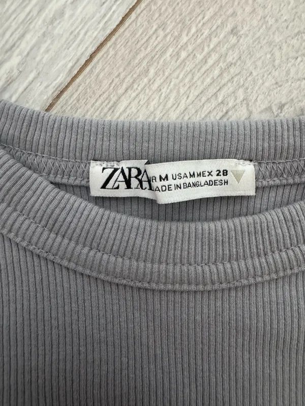 ZARA Ribbed Short Sleeve Top - Image 2