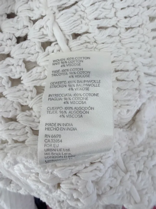 Free People Megan Crochet Top Creamy White Boho Long Sleeve Blouse size large - Image 9