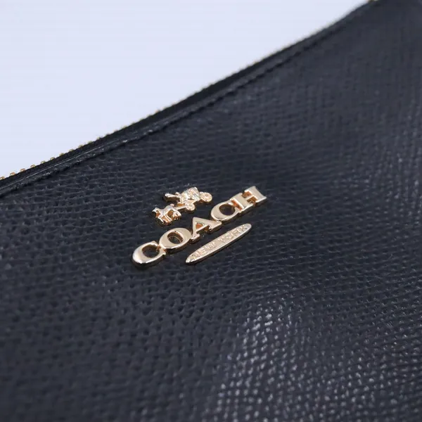 Coach Crossbody Bag Womens Small Black Crossgrain Leather Gold Hardware Zip Top - Image 4