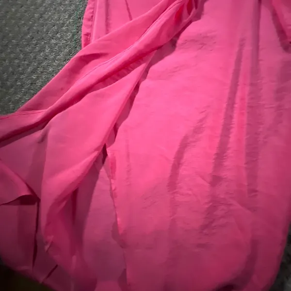 Zara Midi Skirt Womens Small Vibrant Pink‎ Faux Wrap Side Knot Summer - Image 3