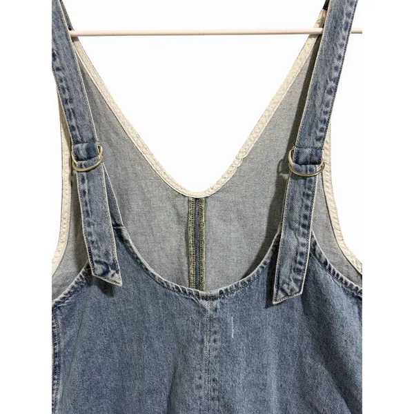 Free People "We The‎ Free" High Roller Denim Jumpsuit Light Wash Women's Size XS - Image 10