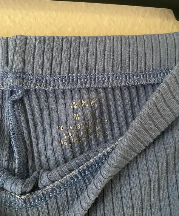 Aerie Blue Ribbed Flared Soft Pants - Image 3