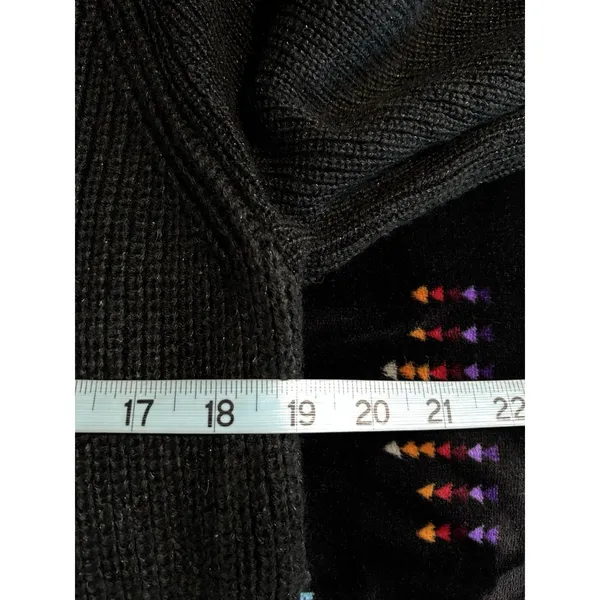Mossimo Sweater Mini Knit Dress Zipper Detail Size Large Round Neck Black‎ - Image 6