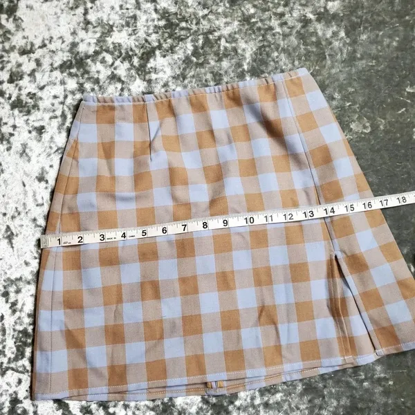 Sunday‎ Best Plaid Blue/Tan Mini Skirt - Image 8
