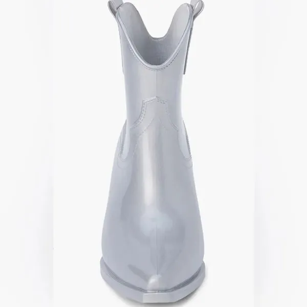 Beach by Matisse Metallic Silver Oakley Western Rain Boot Water Resistant 9 NIB - Image 2
