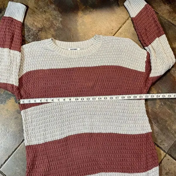 Old Navy Stitchy Pink Stripe Sweater Tunic XL - Image 6