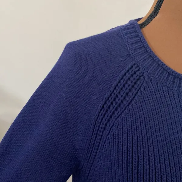 J Crew navy side-tie Crewneck elongated sweater size M - Image 79