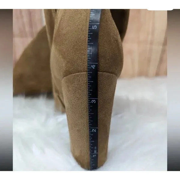 Marc Fisher LTD Uday Tan Suede Pointed Toe Block Heel Boots‎ Size 6.5M - Image 6