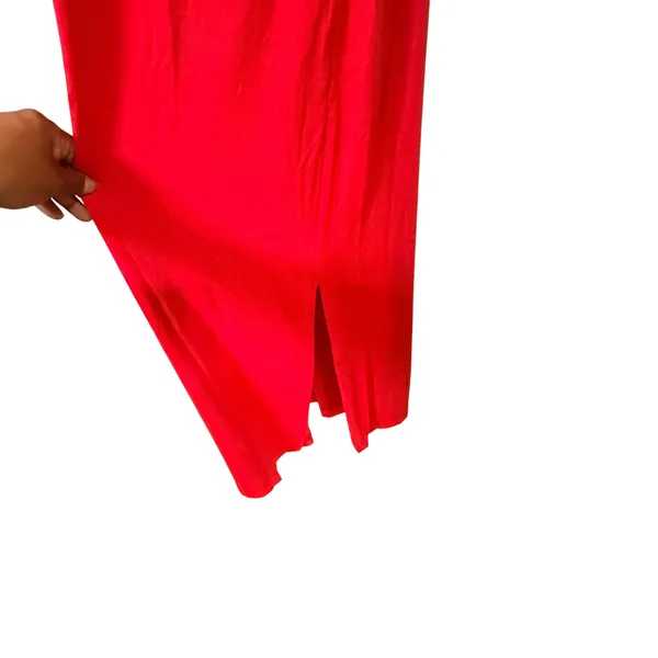 C&C California‎ Womens Red Short Sleeve Scoop Neck Side Slit Maxi Dress Size M - Image 4