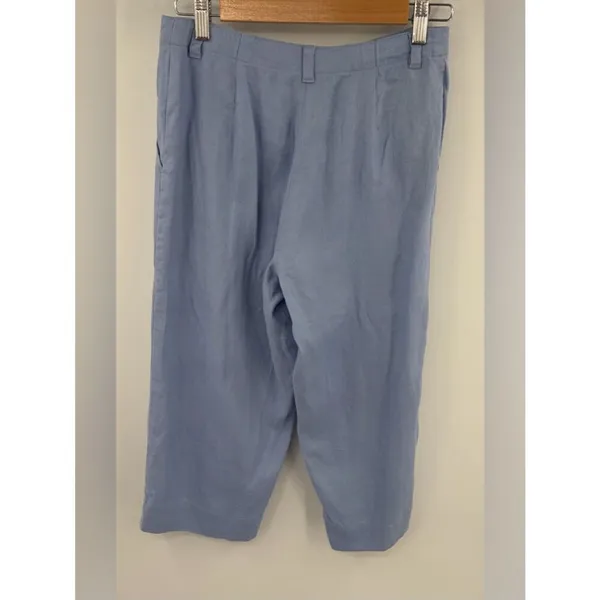 Ralph Lauren vintage linen wide leg cropped patch pocket blue pant women’s 4 - Image 5