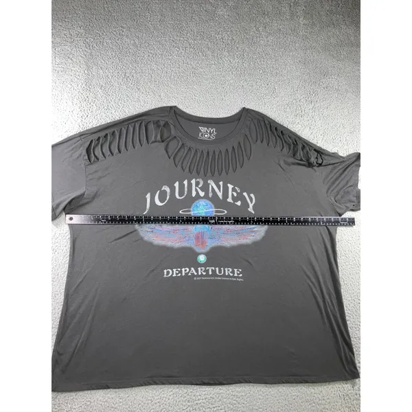 Journey Departure Shirt Womens Plus 3XL 4XL Cutout Slash Neck Oversized Band Tee - Image 11