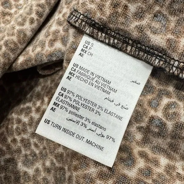 Bar III Animal Print Turtleneck Top Brown Women’s Small - Image 3