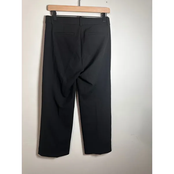 J.Crew 365 Peyton High-Rise Wide-Leg Cropped Pant Black Four-Season Stretch‎ - Image 4
