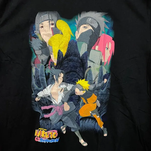 Naruto Shippuden Naruto n Team7 vs Sasuke n Akatsuki Tee L - Image 2