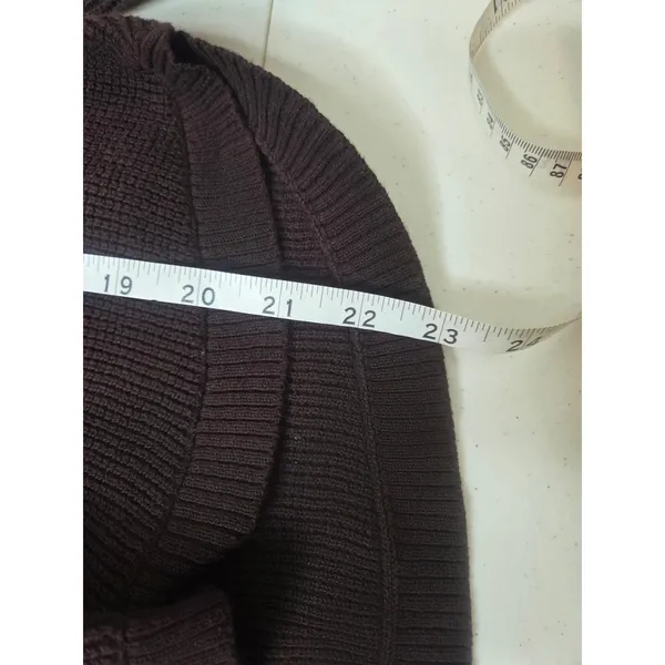 Lauren Ralph Lauren Women’s M Brown Waffle Weave Turtleneck Long Sleeve Shirt - Image 8