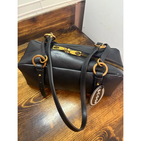 Scoop Black Faux Leather Top Handle Shoulder Bag - Image 3