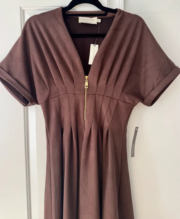Anthropologie The Tobie Faux Suede Maxi Shirt Dress by Exquise, Size XS - Image 8