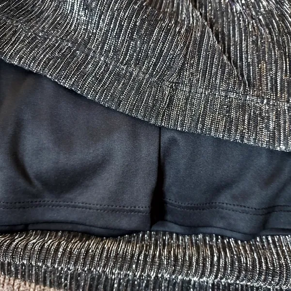 Nine West Black Silver Metallic Lined Sleeveless Party Shift Dress Size Large - Image 12