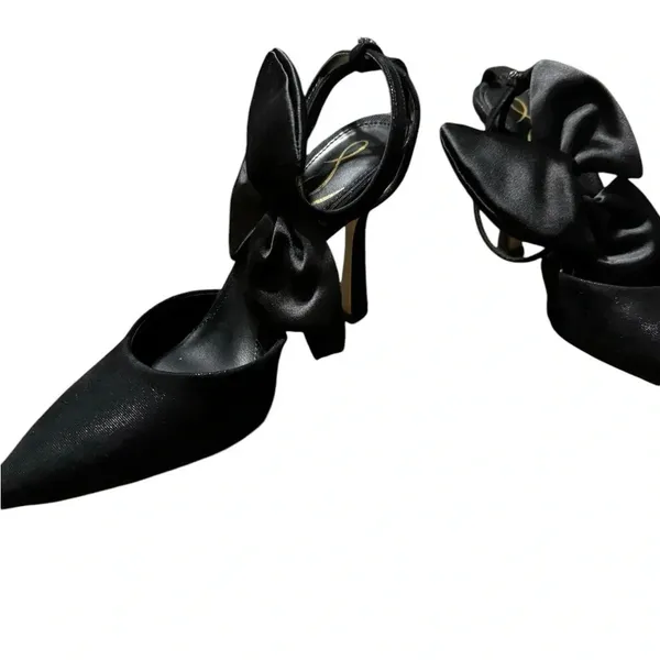 🎀🖤 Sam Edelman Halie Bow Satin Heel Black 5.5 – Very Good‎ 🖤🎀 - Image 5
