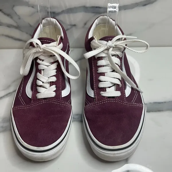 Vans EUC Burgundy Low Top Suede Leather Sneakers Men Sz 7 Wmn Sz 8.5 Skateboard - Image 3