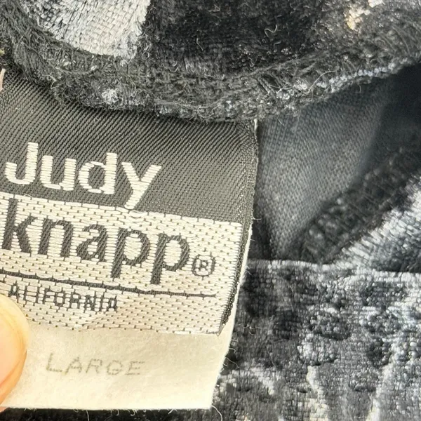 Judy Knapp Vintage Crushed Velvet Mockneck Tank Top Dark Sleeveless - Image 5