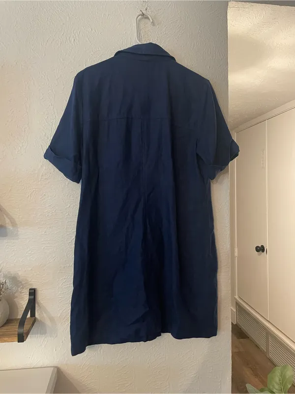 J. Crew Gamine Shirtdress Short-Sleeve Button-Front Dress Size 8 100% Linen - Image 3