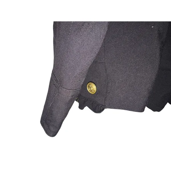 APOSTROPHE Military Chic Ruffle Blazer in Black with Gold Buttons Size Large New - Image 5