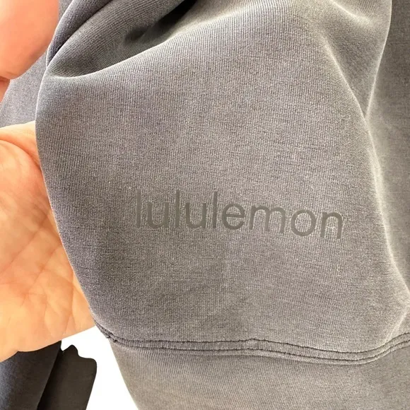 Lululemon Perfectly‎ Oversized Cropped Crewneck Sweatshirt Black Size 14 Cozy - Image 6