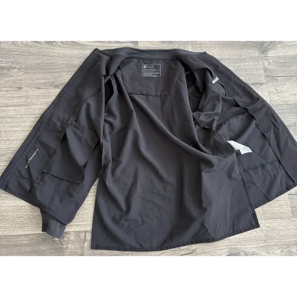 FIGS Unisex‎ Scrub Jacket Black Size S Full-Zip Workwear with Pockets - Image 7