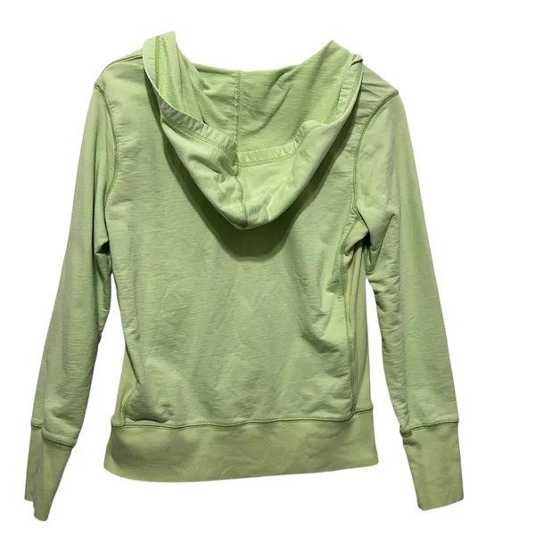Polo Jeans Womens Y2K Hoodie‎ M Green V Neck Kangaroo Pocket Casual Streetwear - Image 2