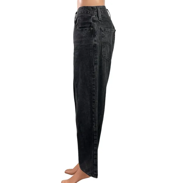 Levi's Baggy Dad Women's Black High Waisted Wide Leg Ankle Denim Jeans Pants 28 - Image 2