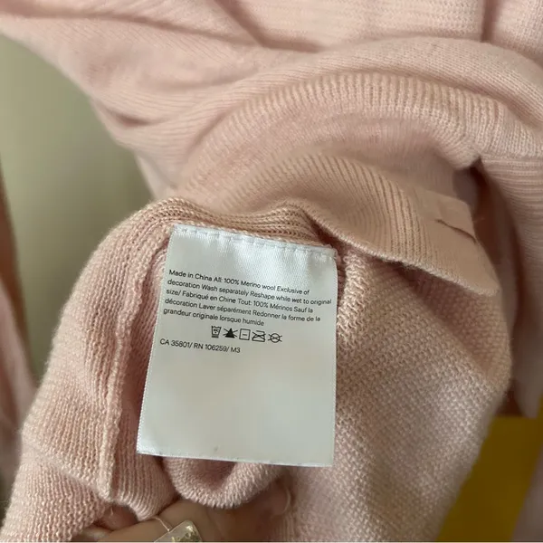 Lululemon Light 100% Merino Wool Hoodie Pullover Sweater Knit‎ Pink Mist Size S - Image 7