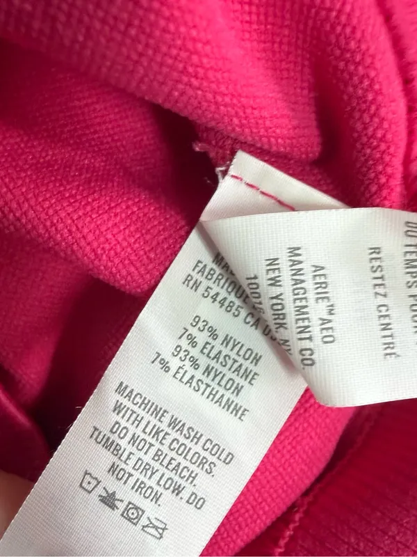 Aerie OFFLINE Seamless Crop Top Hot Pink Short Sleeve Size M NWOT - Image 4