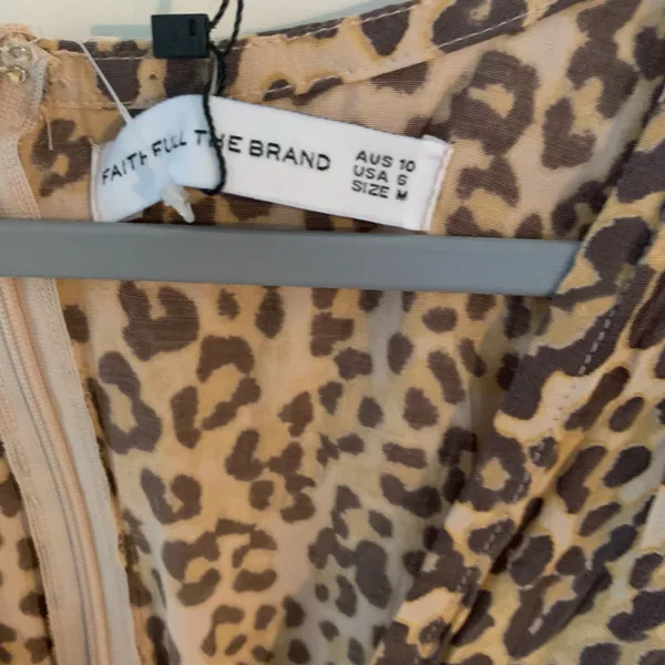 Faithfull the Brand Maggie Midi Dress Leopard Sz 6 - Image 8