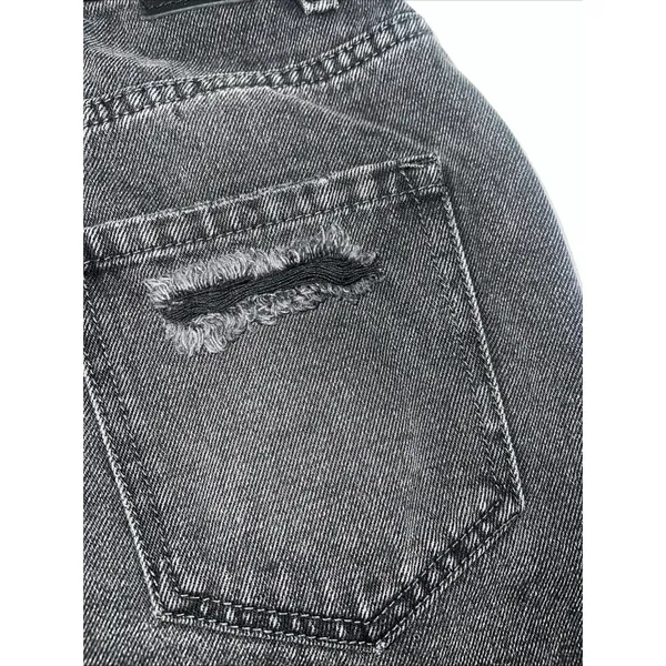 Free People We The Free Size 26 Short Denim Skirt Black‎ Distressed Boho - Image 3