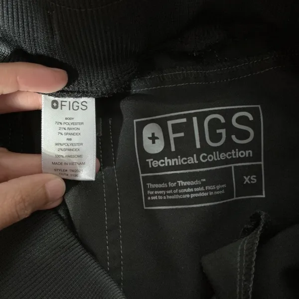FIGS Zamora Jogger Scrub Pants Black‎ Womens XS Technical Collection TW2021 - Image 2